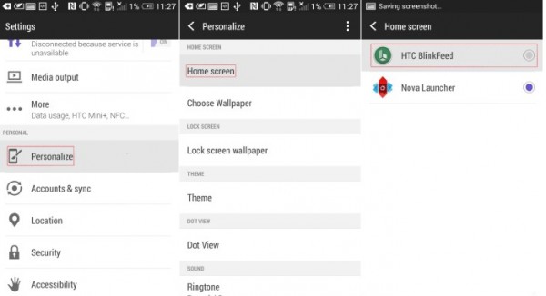 How to change the default launcher on your Htc